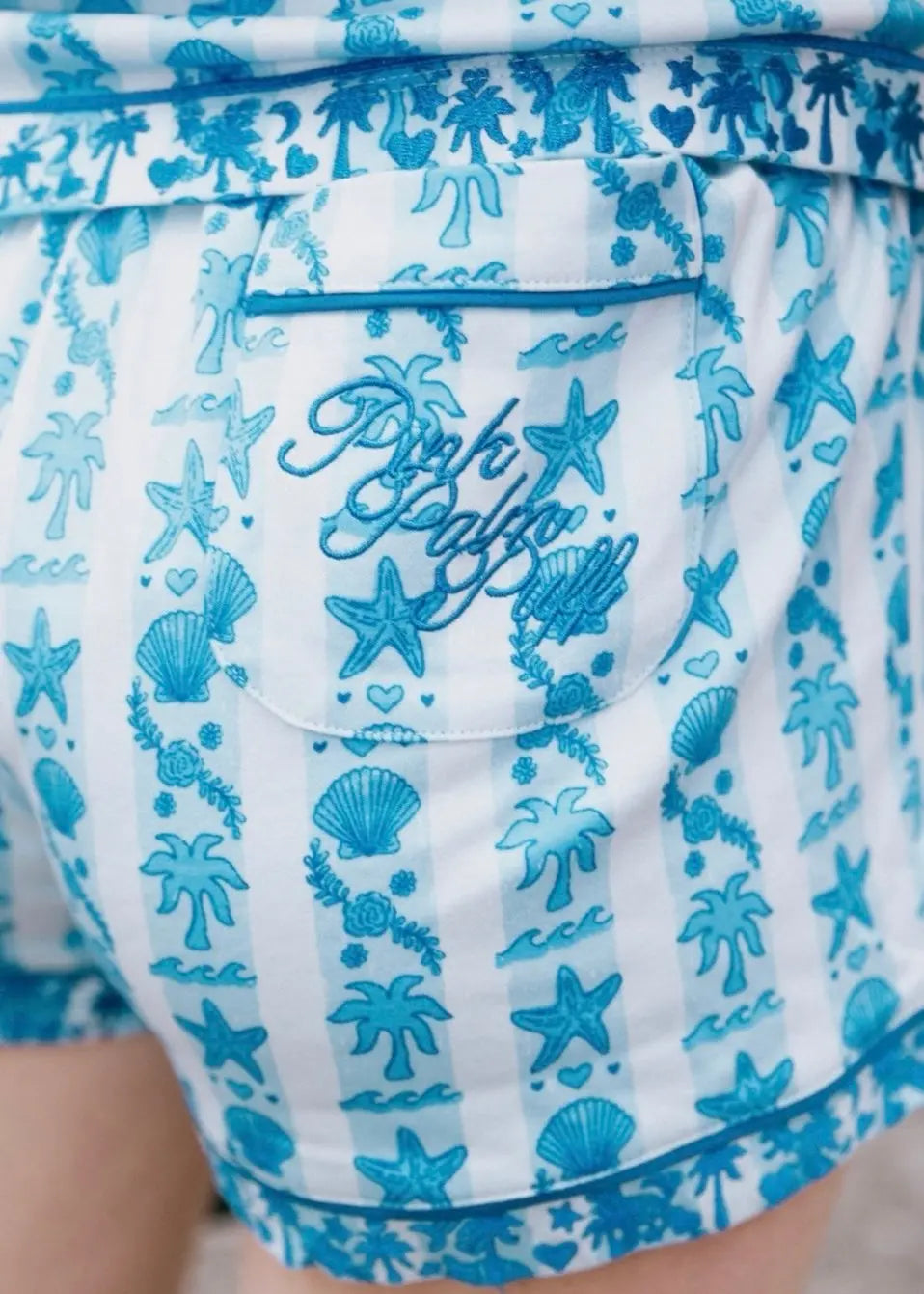Pink Palm Pajamas in Seabreeze Pink Palm Puff