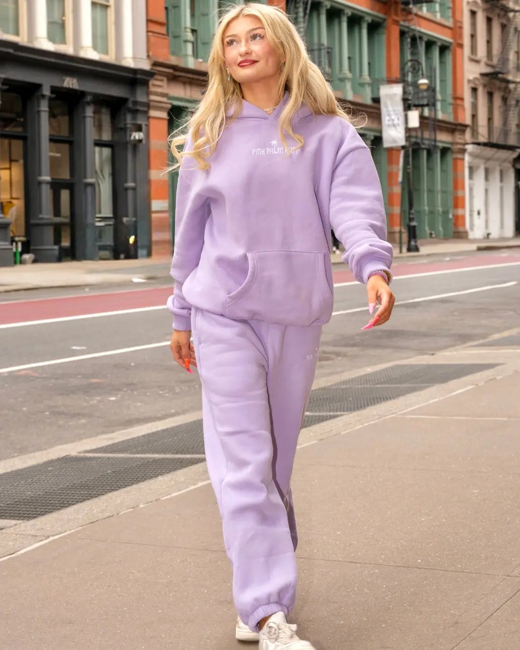 Classic Puff Hoodie in Orchid Pink Palm Puff