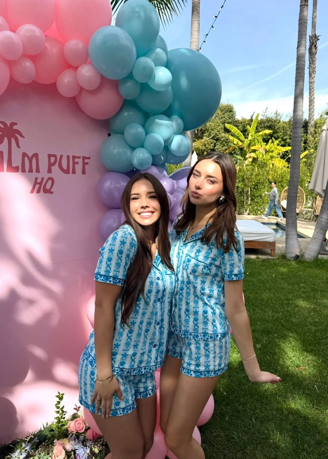 Pink Palm Pajamas in Seabreeze Pink Palm Puff