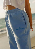 Puff Sweatpants in Blue Pink Palm Puff