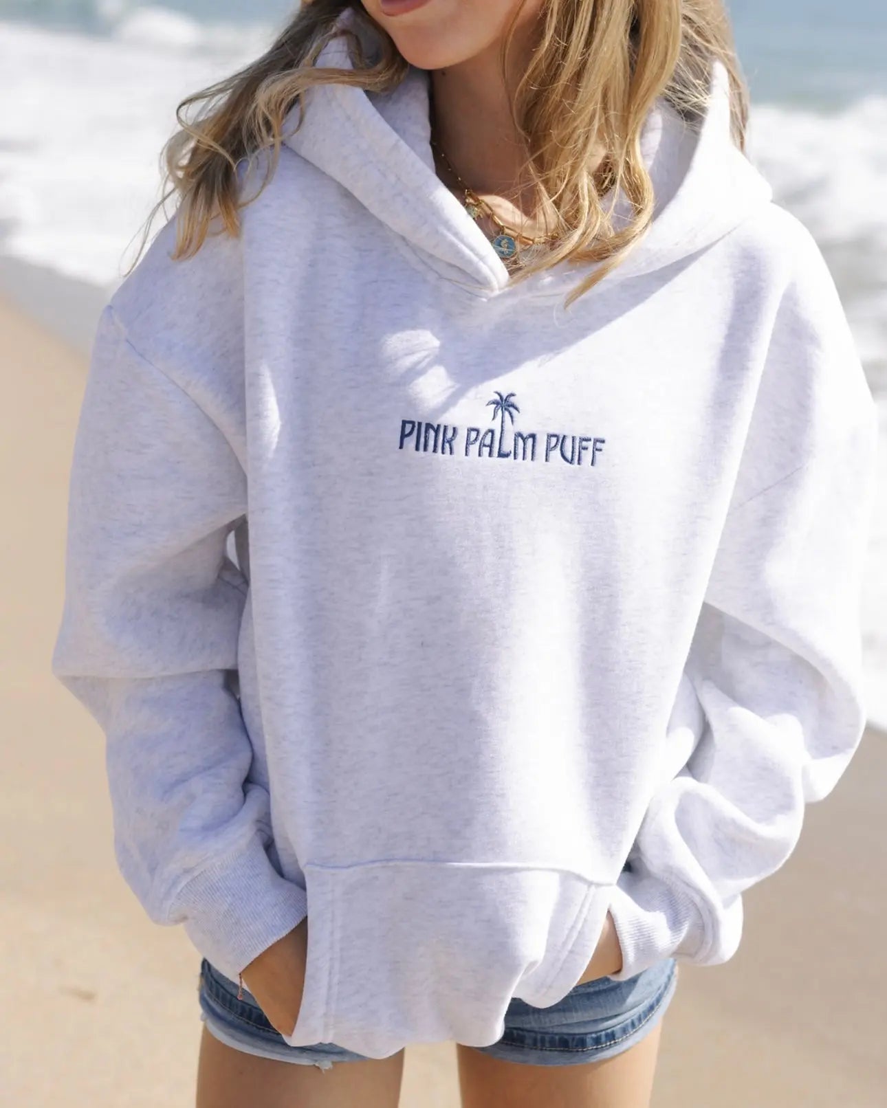 Classic Puff Hoodie in Cloud Pink Palm Puff