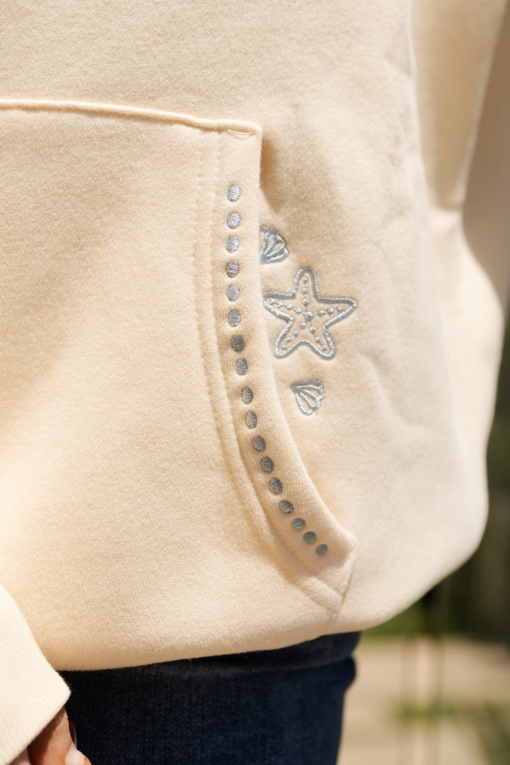 "Live in the Moment" Hoodie in Sand pinkpalmpuff