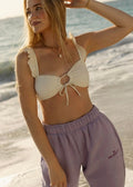 Puff Sweatpants in Lilac Pink Palm Puff