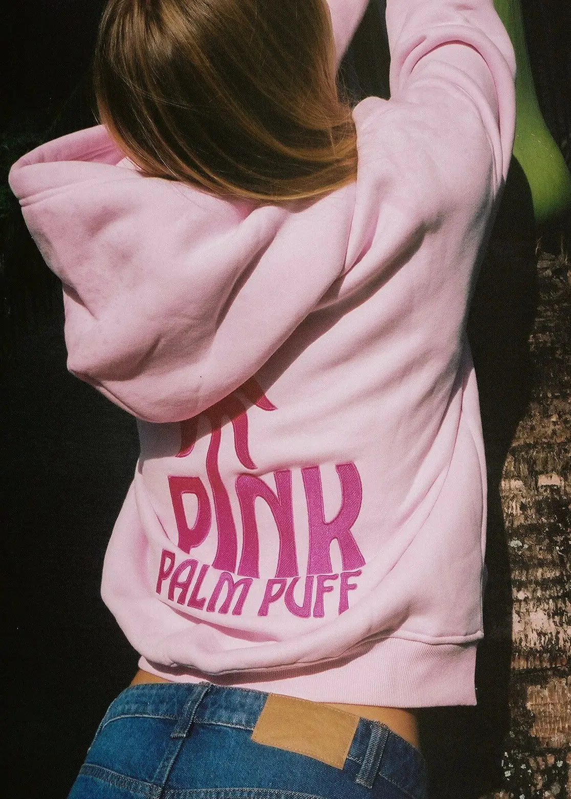 Classic Puff Hoodie in Blush Pink Palm Puff