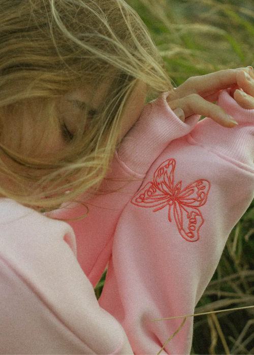 "To Live For the Hope of it All" Hoodie in Pink pinkpalmpuff