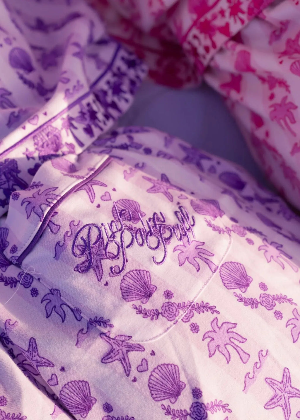 Pink Palm Pajamas in Twilight Pink Palm Puff