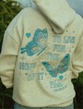 "To Live For the Hope of it All" Hoodie in Heather pinkpalmpuff
