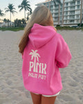 Classic Puff Hoodie in Raspberry Pink Palm Puff