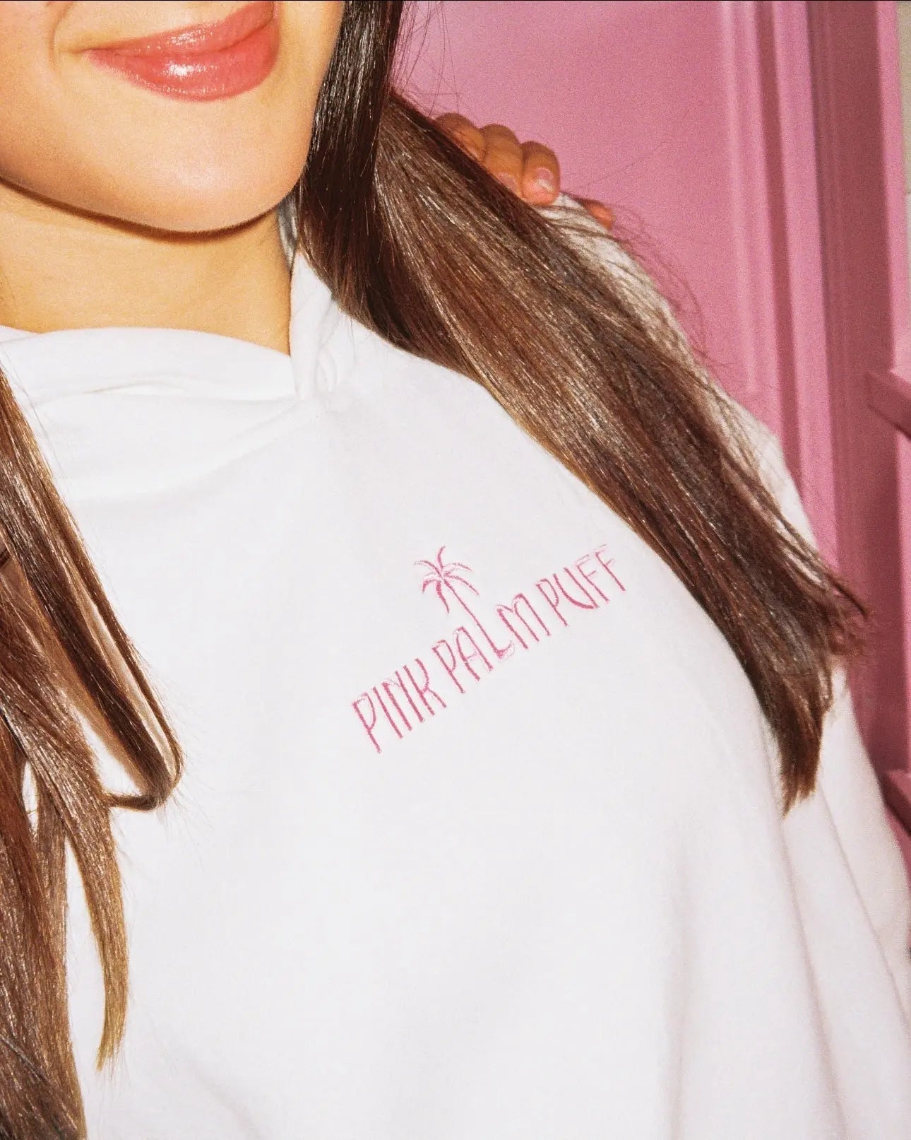 Classic Puff Hoodie in Pink Opal Pink Palm Puff
