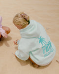 Classic Puff Hoodie in Mint Breeze Pink Palm Puff