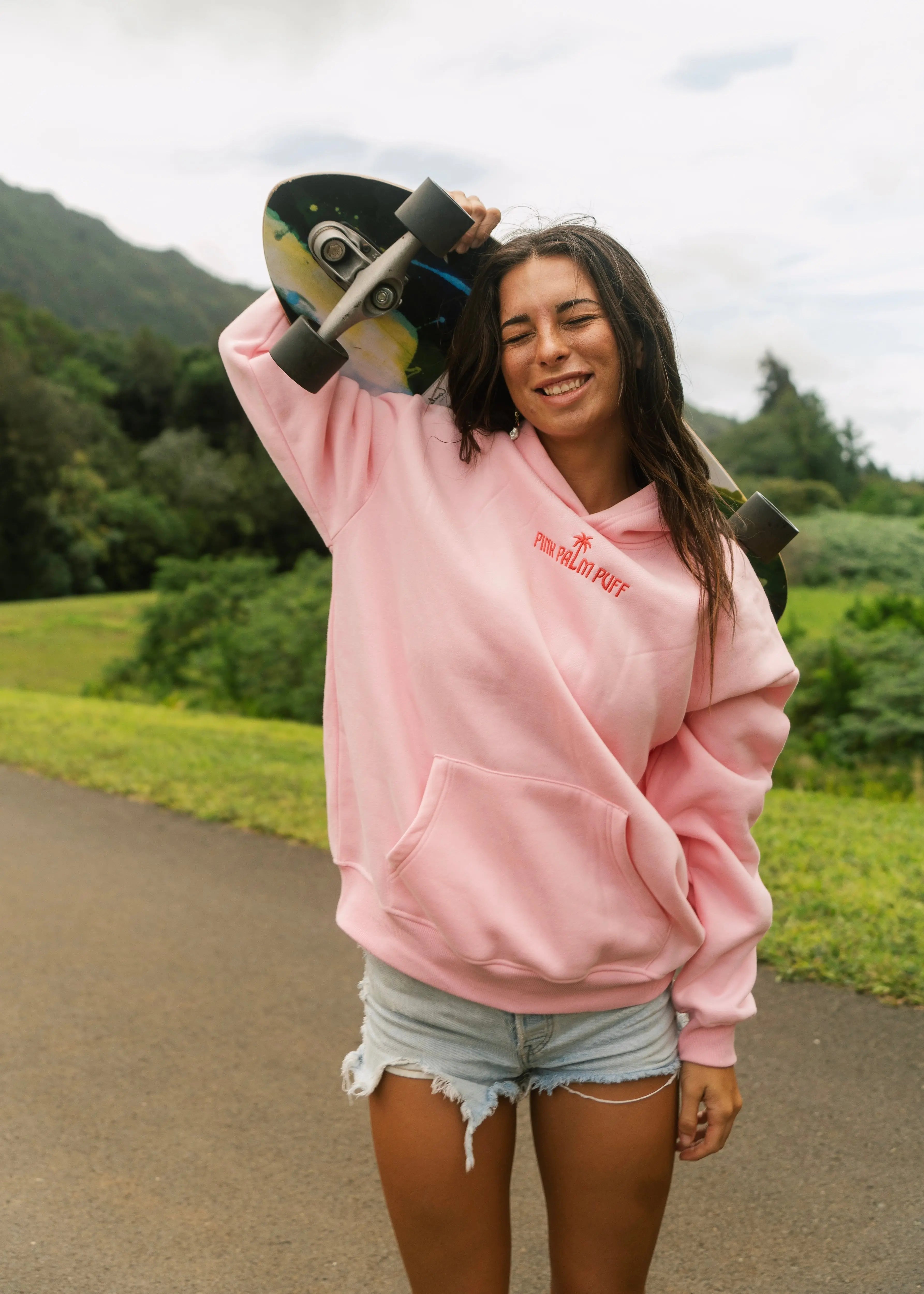 Classic Puff Hoodie in Pink Pink Palm Puff