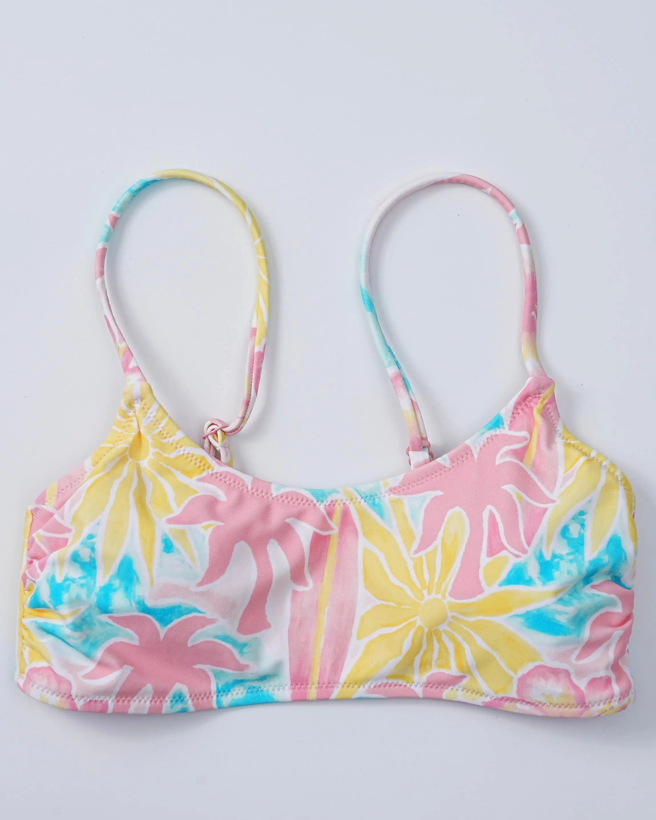 Cleo Top in Sherbet Swirl Pink Palm Puff