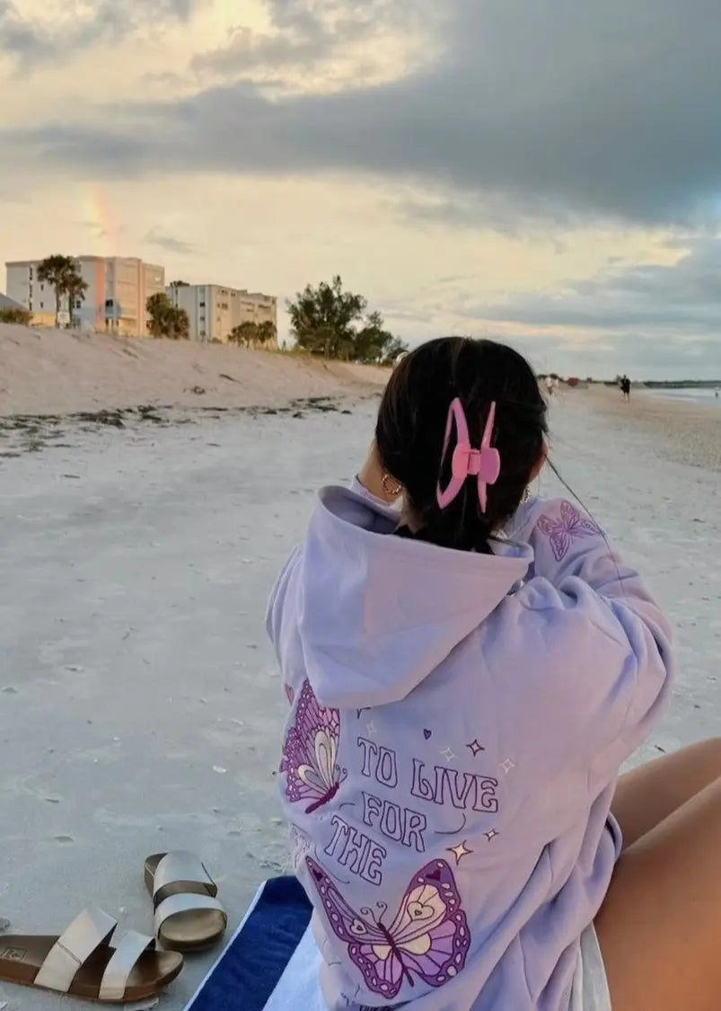 "To Live For the Hope of it All" Hoodie in Lilac pinkpalmpuff